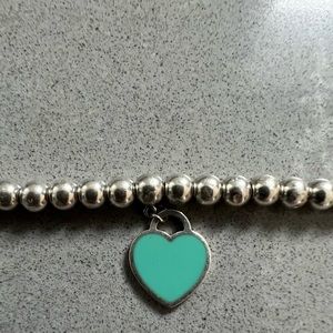 Tiffany & Co. Blue Heart Tag Bead Bracelet